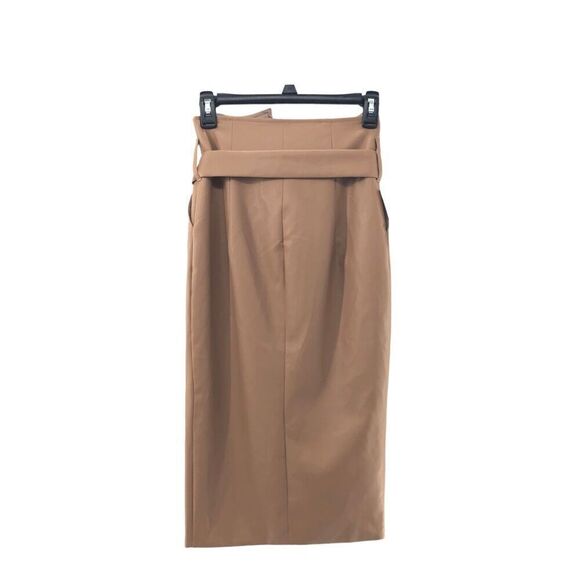 Bardot Tie Waist Skirt in Tan / replaced buttons - Picture 3 of 12